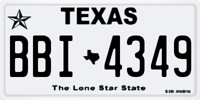 TX license plate BBI4349