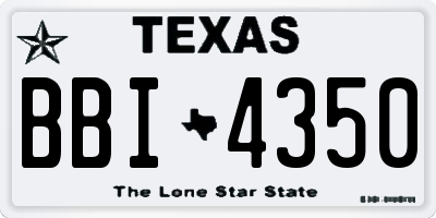TX license plate BBI4350