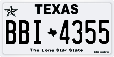 TX license plate BBI4355