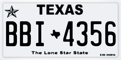 TX license plate BBI4356