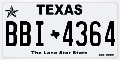 TX license plate BBI4364