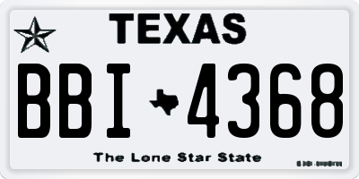 TX license plate BBI4368