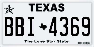 TX license plate BBI4369