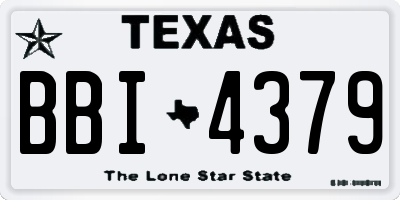TX license plate BBI4379
