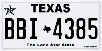 TX license plate BBI4385