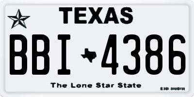 TX license plate BBI4386