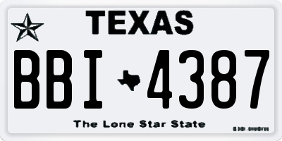 TX license plate BBI4387