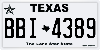 TX license plate BBI4389
