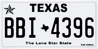 TX license plate BBI4396