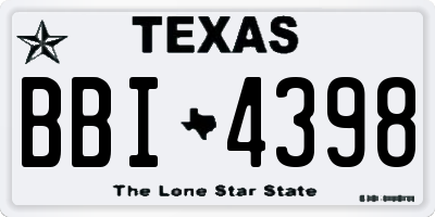 TX license plate BBI4398