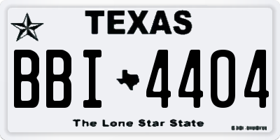 TX license plate BBI4404