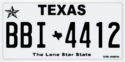 TX license plate BBI4412