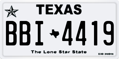 TX license plate BBI4419