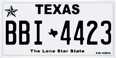TX license plate BBI4423