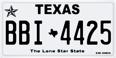 TX license plate BBI4425
