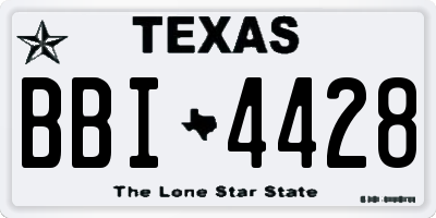 TX license plate BBI4428