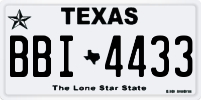 TX license plate BBI4433