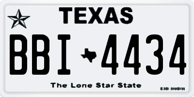 TX license plate BBI4434