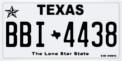 TX license plate BBI4438