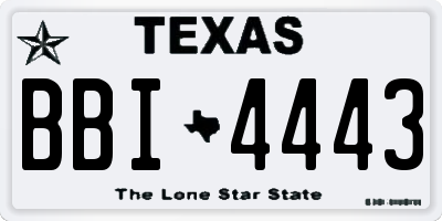 TX license plate BBI4443