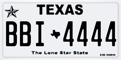 TX license plate BBI4444