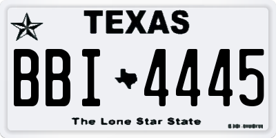 TX license plate BBI4445