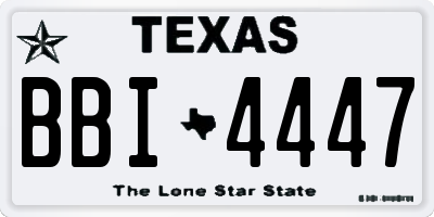 TX license plate BBI4447