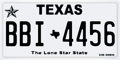 TX license plate BBI4456