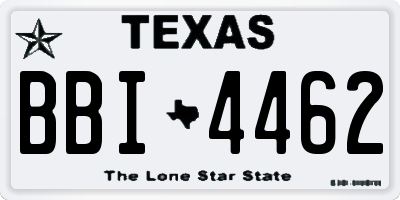 TX license plate BBI4462