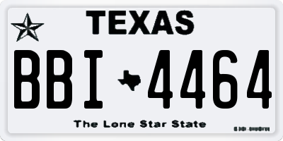 TX license plate BBI4464