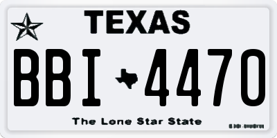 TX license plate BBI4470