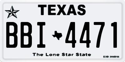 TX license plate BBI4471