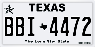 TX license plate BBI4472