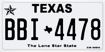TX license plate BBI4478
