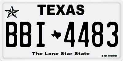 TX license plate BBI4483
