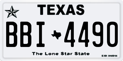 TX license plate BBI4490
