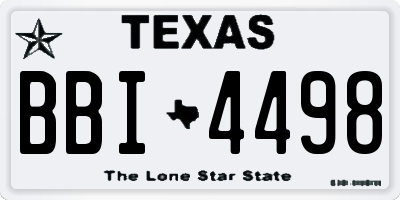 TX license plate BBI4498