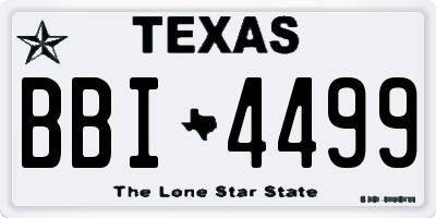 TX license plate BBI4499