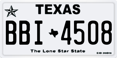 TX license plate BBI4508