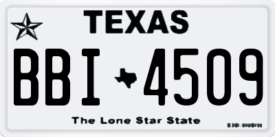 TX license plate BBI4509