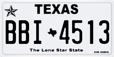 TX license plate BBI4513