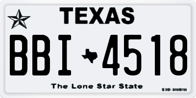 TX license plate BBI4518