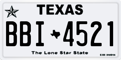TX license plate BBI4521
