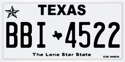 TX license plate BBI4522