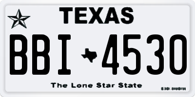 TX license plate BBI4530