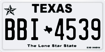 TX license plate BBI4539