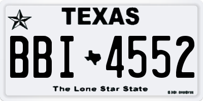 TX license plate BBI4552