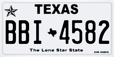 TX license plate BBI4582
