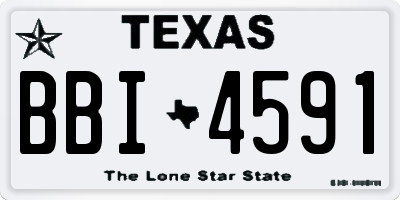 TX license plate BBI4591