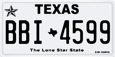 TX license plate BBI4599